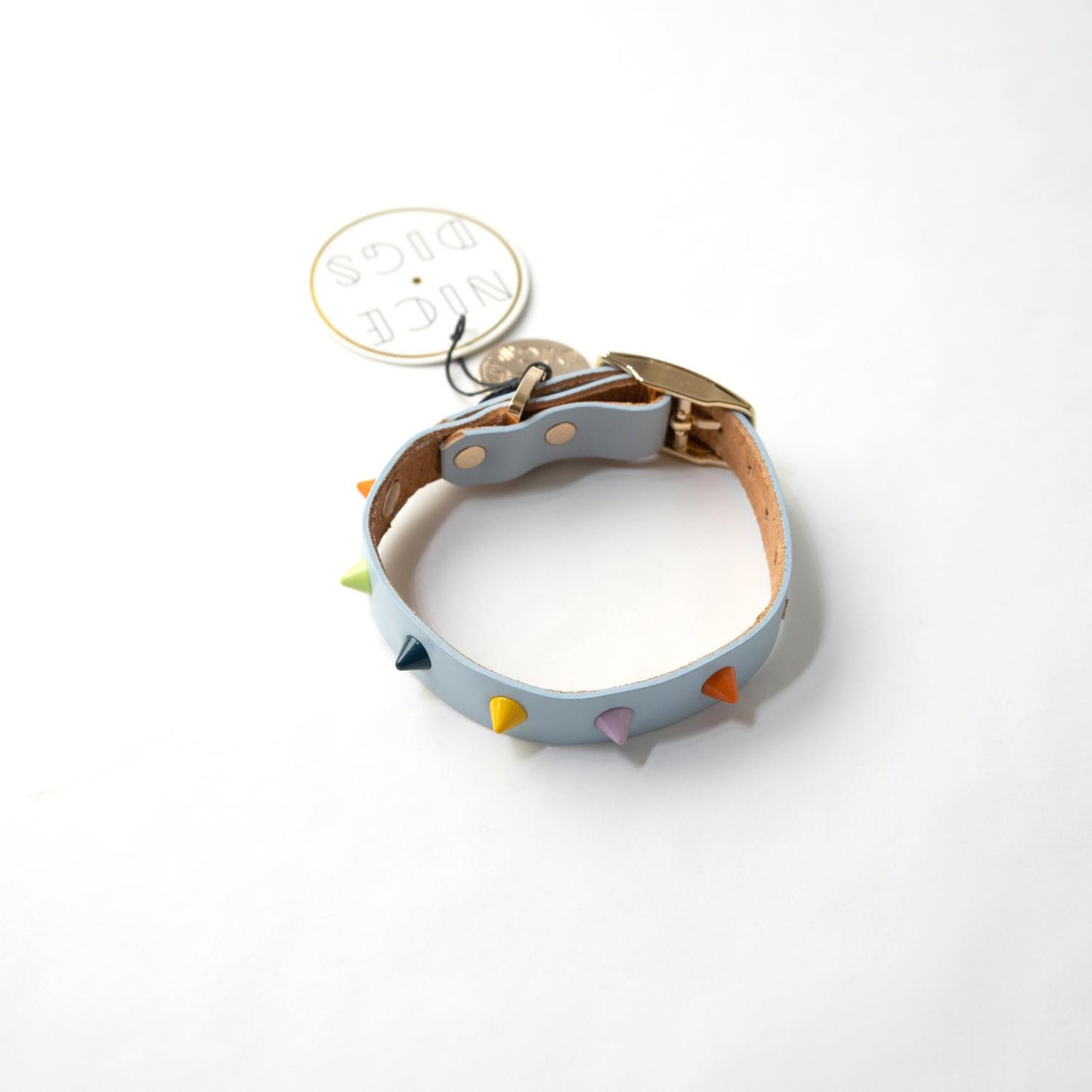 SMOOTH SPIKE DOG COLLAR JELLY BEANS