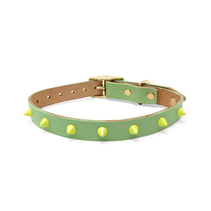 smooth spike dog collar (lime pistachio)