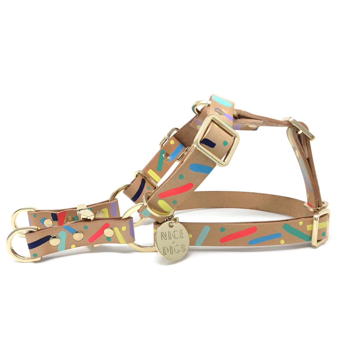 confetti dog harness (multi)