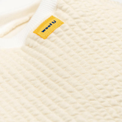 woof U ラグランスリーブキルティングスウェット OFFWHITE